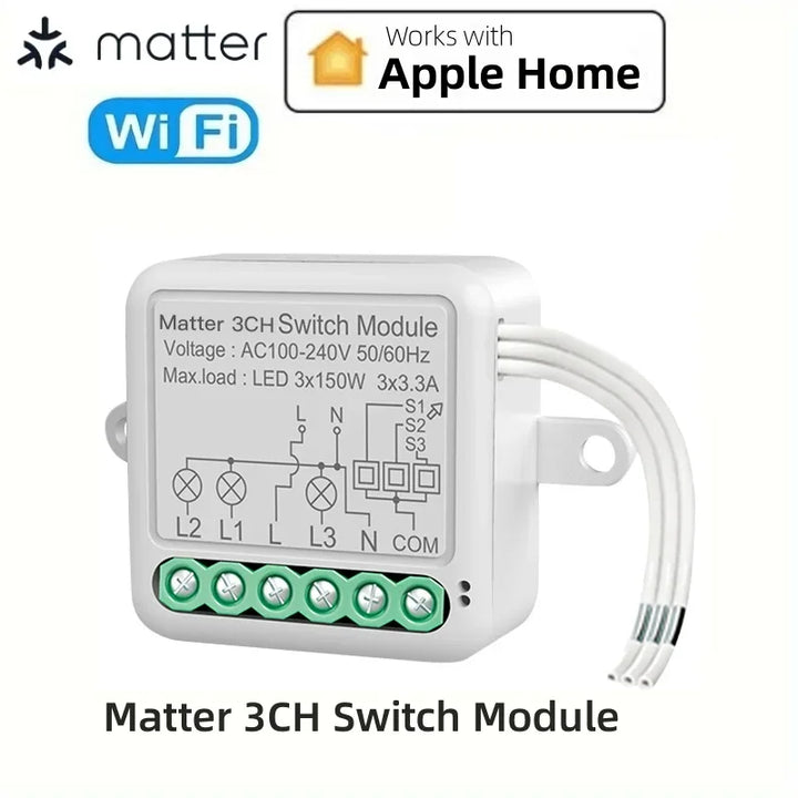 Smart Matter WiFi Switch Module Automation Relay Smart Breaker Voice Control Smart Home with Homekit Alexa Google SmartTings