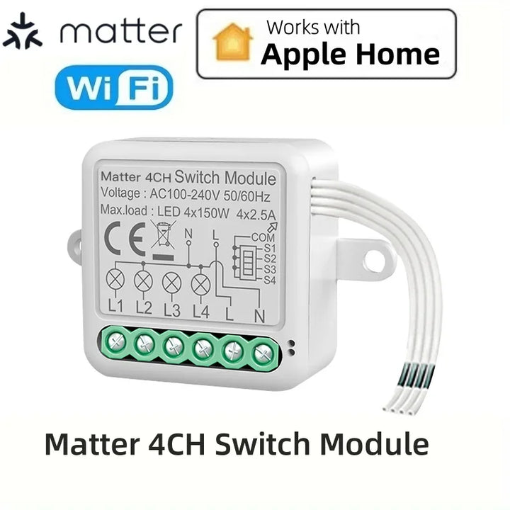 Smart Matter WiFi Switch Module Automation Relay Smart Breaker Voice Control Smart Home with Homekit Alexa Google SmartTings