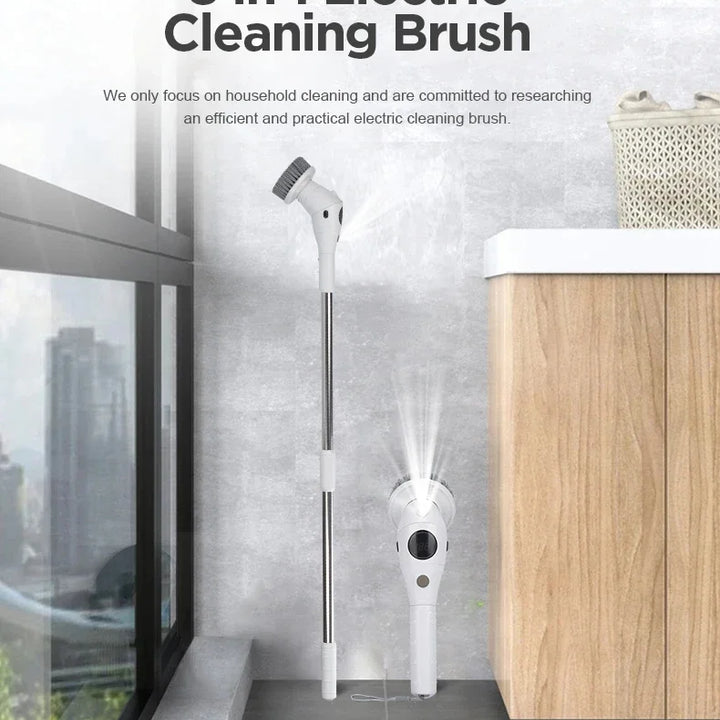 Multifunctional Electric Cleaning Brush 8-in-1 Bathroom Kitchen Brush Cleaning  With LED NightLight Rotatable Household Brush