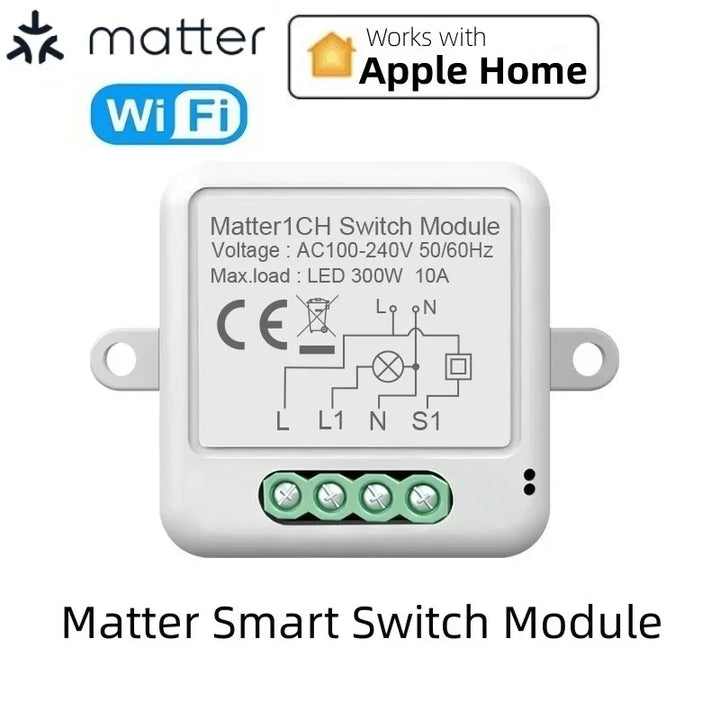 Smart Matter WiFi Switch Module Automation Relay Smart Breaker Voice Control Smart Home with Homekit Alexa Google SmartTings